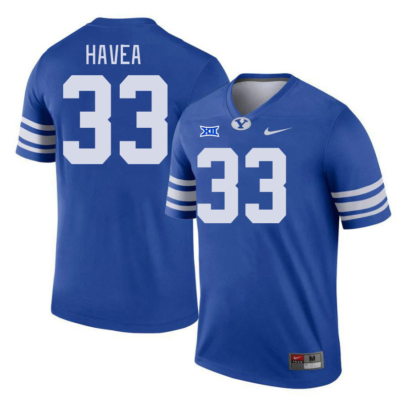 Men #33 Dallin Havea BYU Cougars College Football Jerseys Stitched Sale-Royal